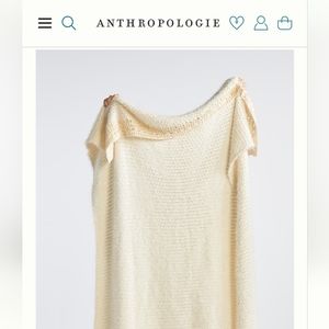 NWT Anthropologie Crocheted Eyelash Blanket 50x60